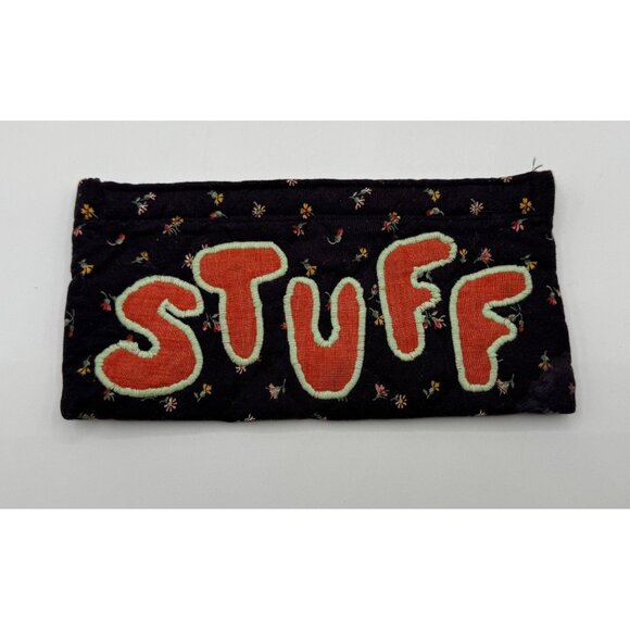 Hand Made "Stuff" Make Up Pencil Fabric Small Travel Bag Floral Pattern - Picture 1 of 5